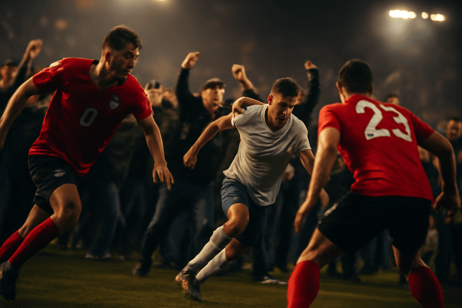 Kaos efter firande: 15 hemmasupportrar stormade planen