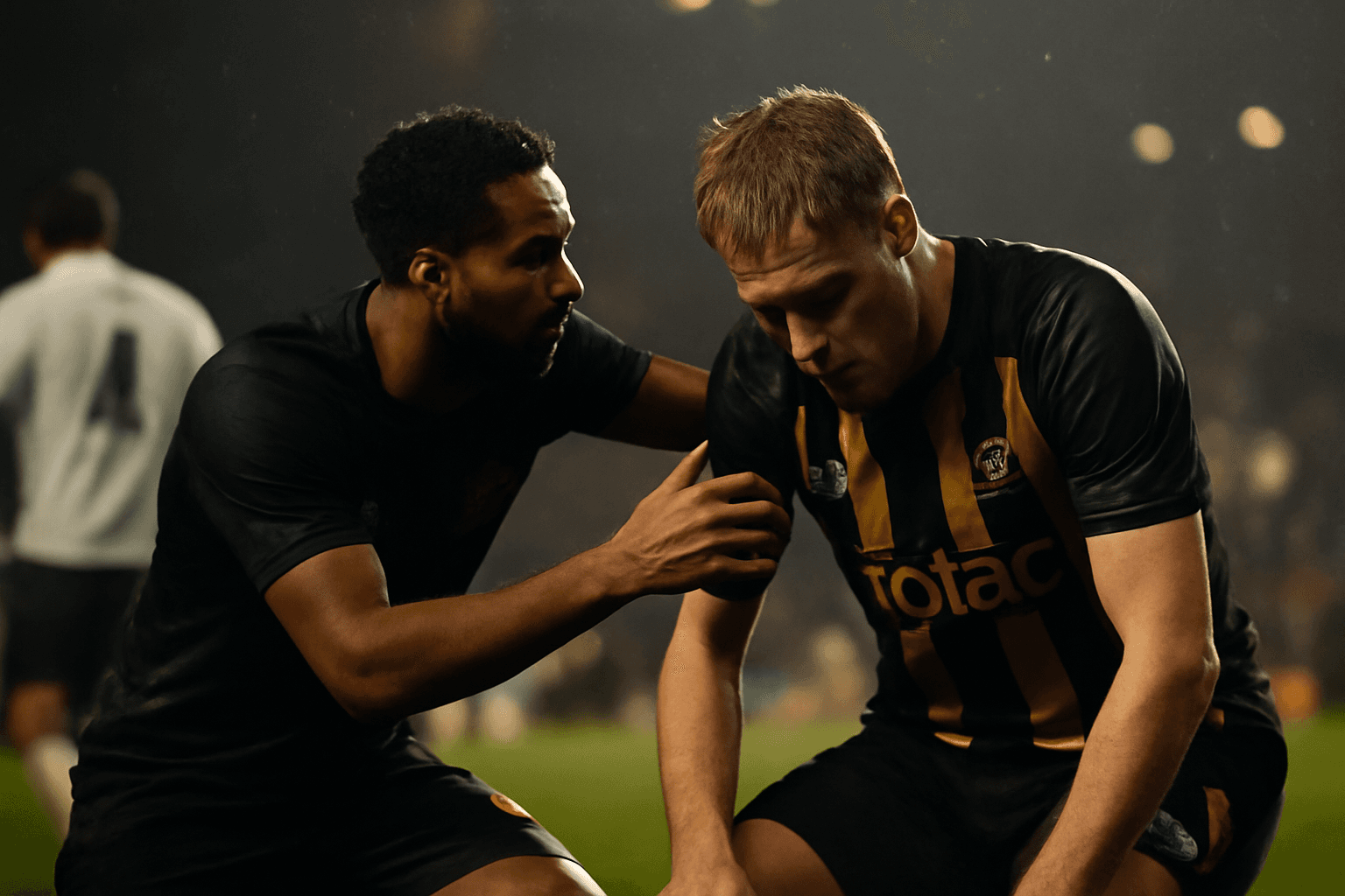 Tobias Sana tröstade AIK:s Victor Andersson efter 3–0